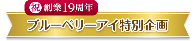 祝 創業19周年 ブルーベリーアイ特別企画