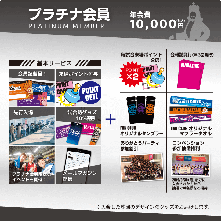 プラチナ会員・・・年会費10,000円(税込)